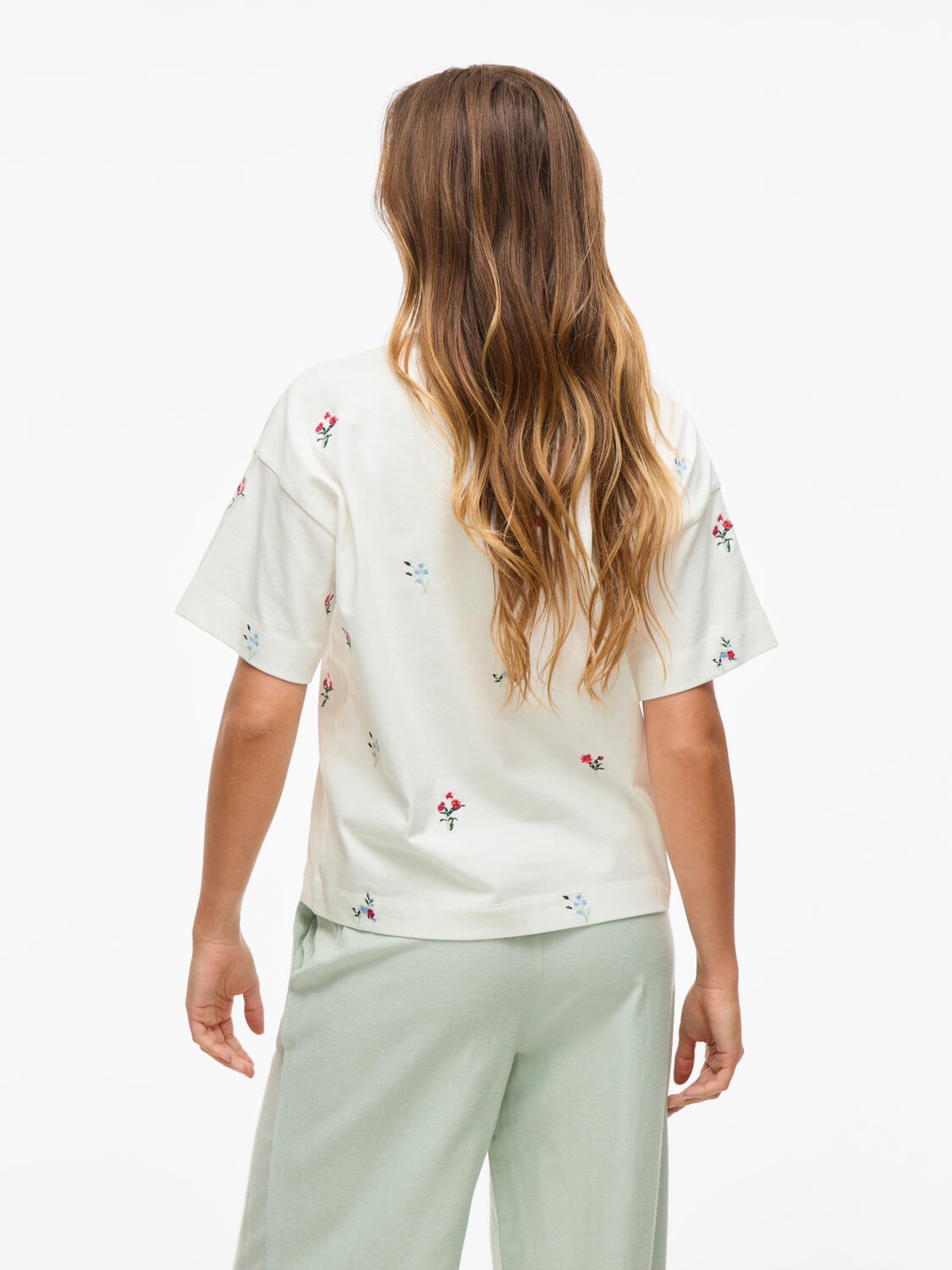 Vimonie Flower Emb t-shirt - Color Flowers